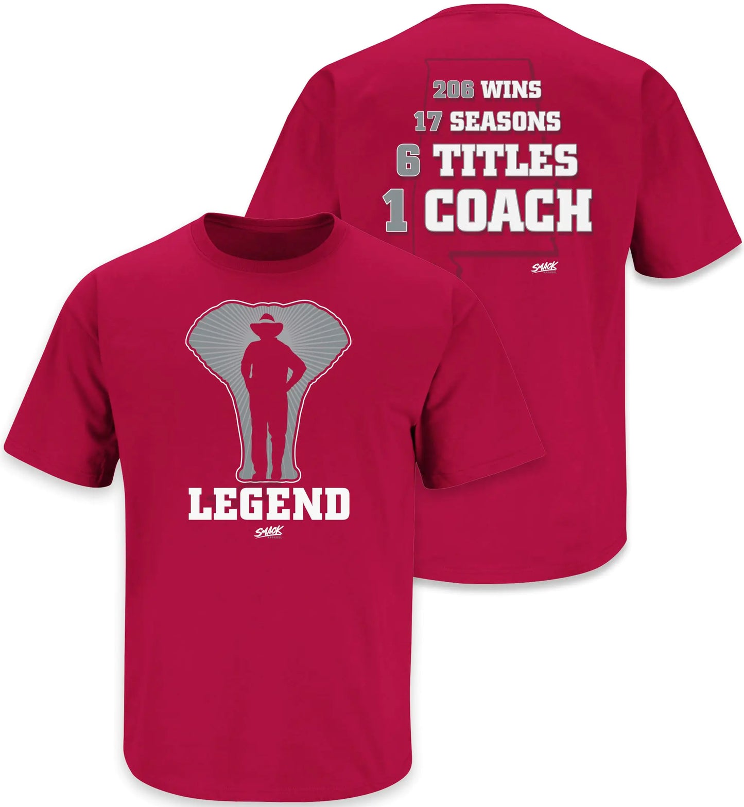 Smack Apparel Legend Shirt for AL College Fans (Short Sleeve XL)