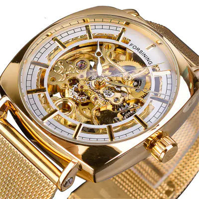 Men's Fashion Casual Openwork Mesh Automatic Watch