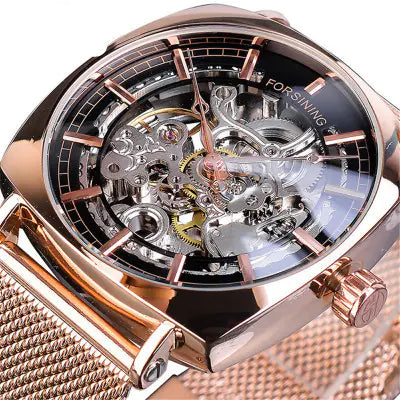 Men's Fashion Casual Openwork Mesh Automatic Watch