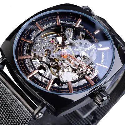 Men's Fashion Casual Openwork Mesh Automatic Watch