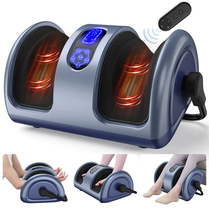 SLOTHMORE Shiatsu Foot Massager with Heat Foot Massager Machine for Neuropathy Plantar Fasciitis and Pain Relief Massage Foot Calf Arms Open Design for Breathable & Clean Fits Men Feet Size 14