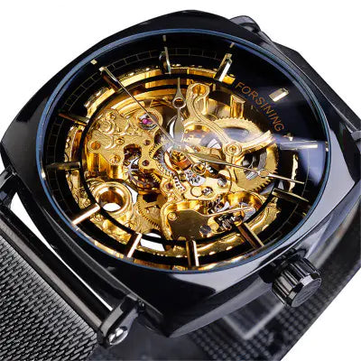 Men's Fashion Casual Openwork Mesh Automatic Watch
